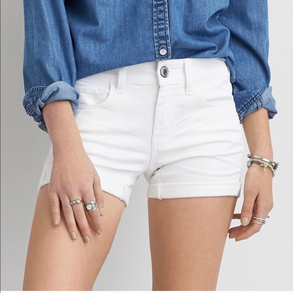 AEO TWILL X MIDI LOW RISE SHORTS SHORTS (A-27)
